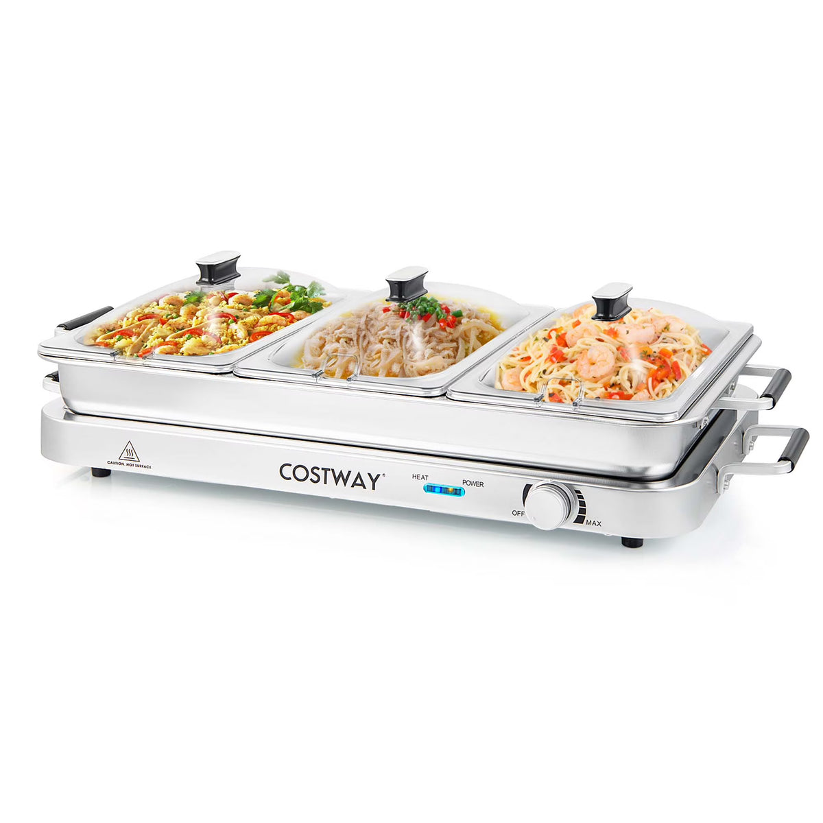 Nouveauté 2026 – Chauffe-plats Costway , buffet, plateau chauffant électrique 450 W en acier inoxydable pour réceptions