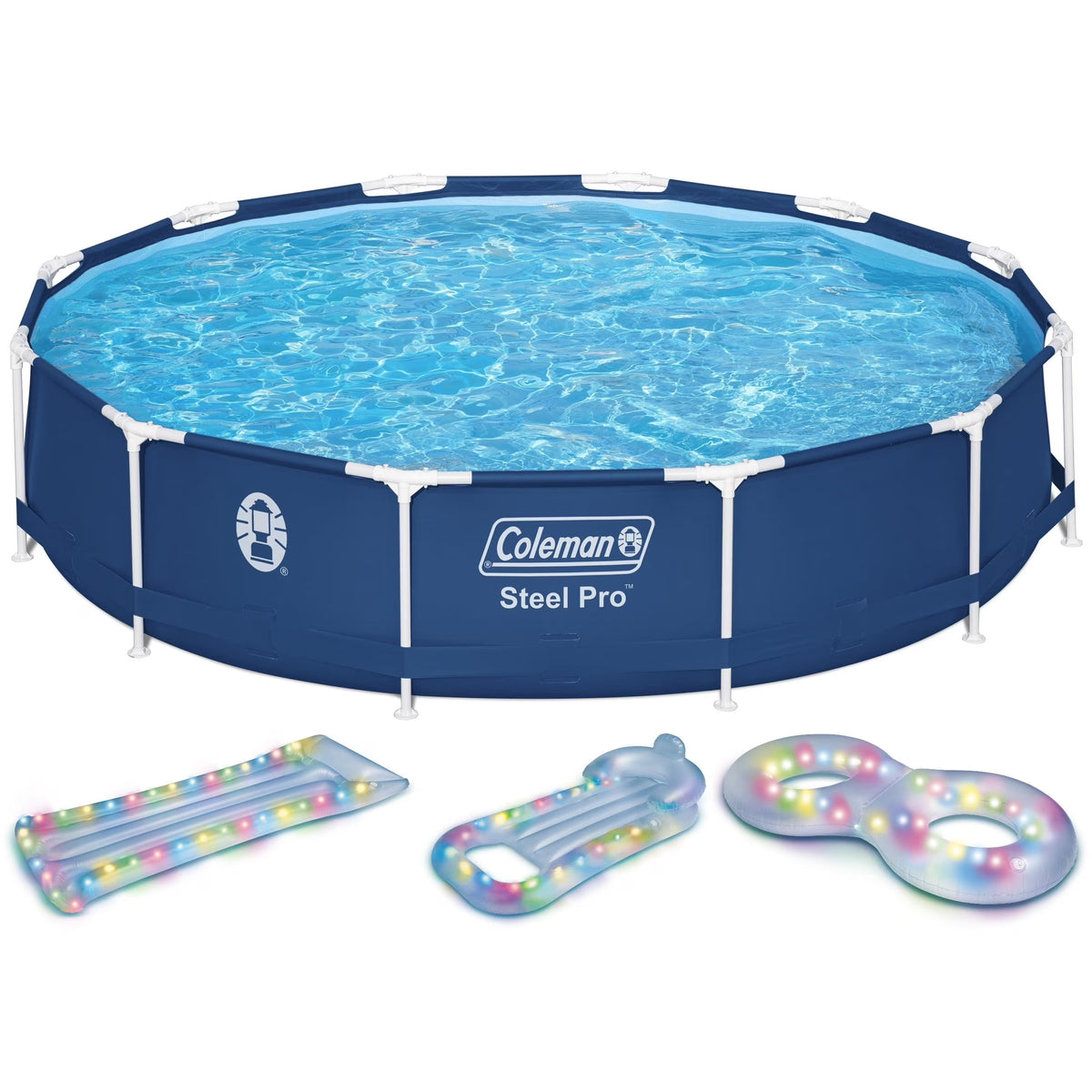 Nouveauté 2026 – Piscine hors sol ronde à structure métallique Coleman Steel Pro 12 pi x 33 po