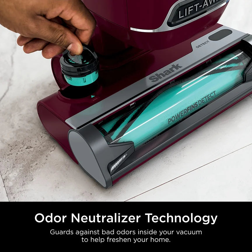 Nouveauté 2026 – Aspirateur vertical filaire Shark Detect Lift-Away ADV avec technologie PowerFins Detect, brosse autonettoyante et neutralisateur d'odeurs, LA492, bordeaux