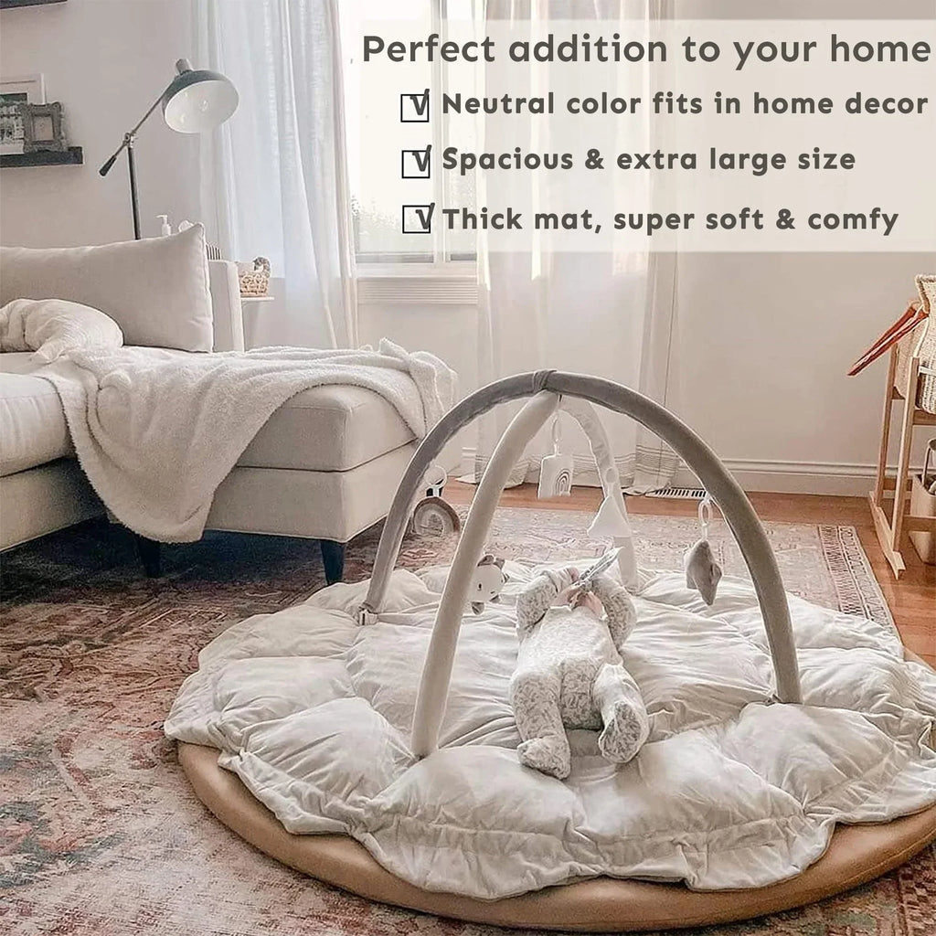 Nouveauté 2026 – Tapis d'éveil 5 en 1 épais et moelleux, convertible et évolutif, pour bébés et jeunes enfants. Piscine à balles et coussin pour animaux inclus. Balles non incluses