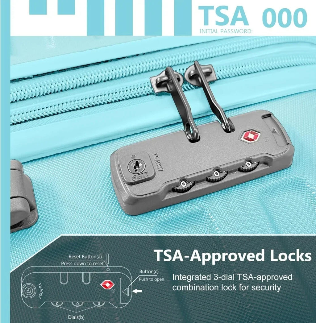 Nouveauté 2026 – Ensemble de 6 valises rigides comprenant des valises extensibles à roulettes pivotantes avec serrure TSA, 25 % de capacité supplémentaire, un sac de voyage et une trousse de toilette, valises en ABS crème