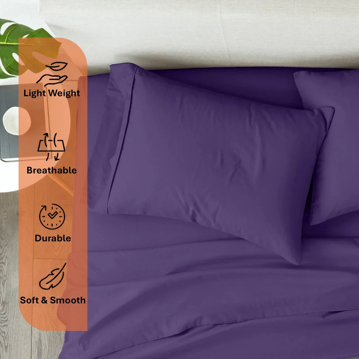 Nouveauté 2026 – Parure de lit 4 pièces en coton égyptien Giza 100 % (600 fils/cm²), drap-housse à bonnet profond de 38 cm, satin doux et respirant - Noir, 1 place