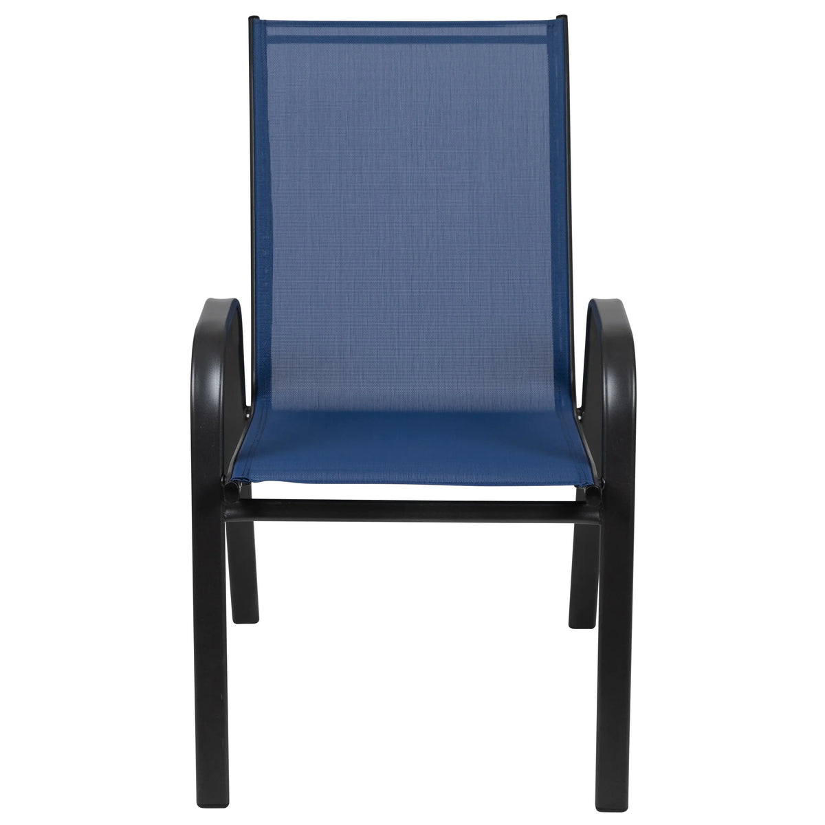 Nouveauté 2026 – Lot de 5 chaises empilables d'extérieur BizChair noires , revêtement Flex Comfort et structure en métal
