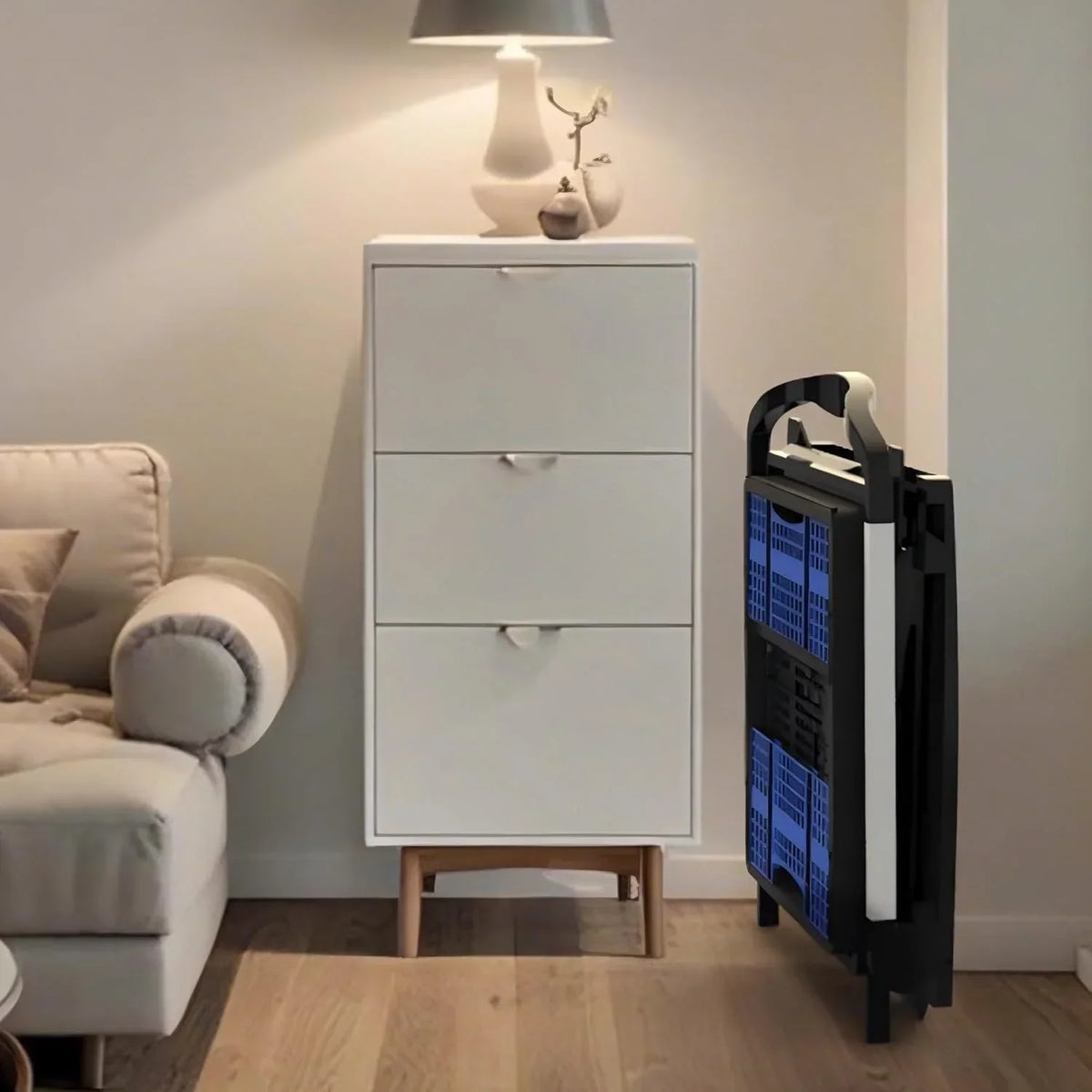Nouveauté 2026 – Chariot de courses pliable à roulettes avec caisse de rangement amovible, modèle , chariot utilitaire portable à 2 niveaux pour la maison et les courses au supermarché