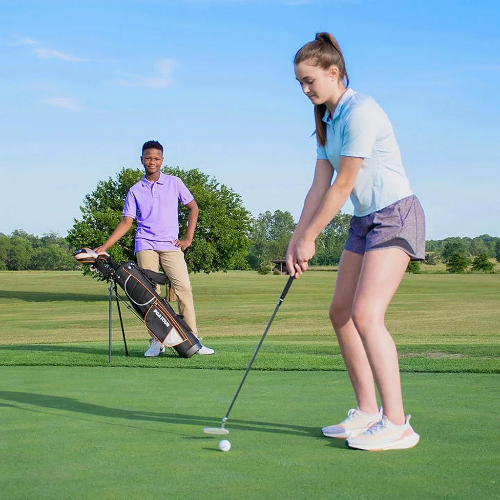 Nouveauté 2026 – Ensemble de 10 clubs de golf trépied pour enfant droitier PGA Tour ; taille du joueur : 1,42 m à 1,57 m ; âge : 8-12 ans