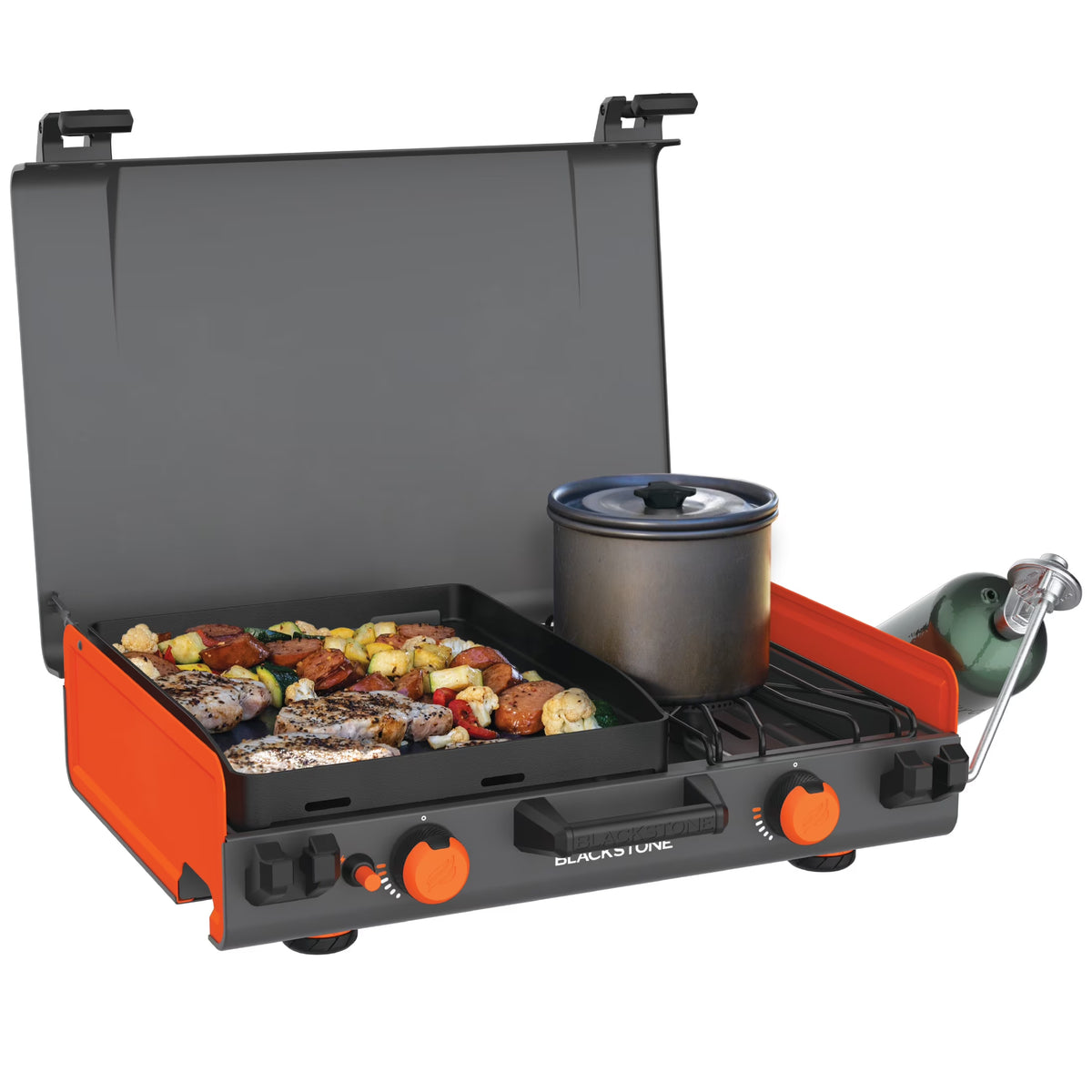 Nouveauté 2026 – Plaque de cuisson au propane Blackstone Adventure Ready 12" x 14" avec brûleur latéral