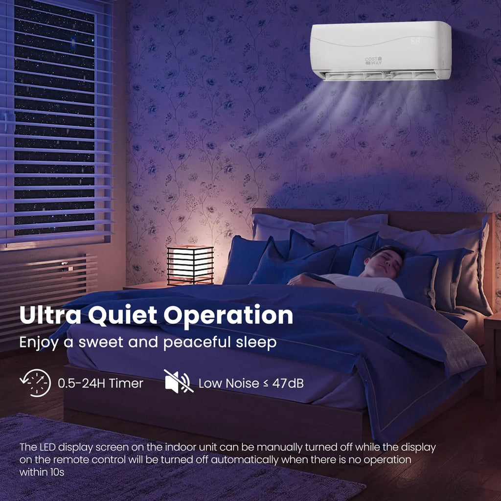 Nouveauté 2026 – Climatiseur et chauffage mini-split Costway , 18 000 BTU, 19 SEER, couverture de 1 250 pi²