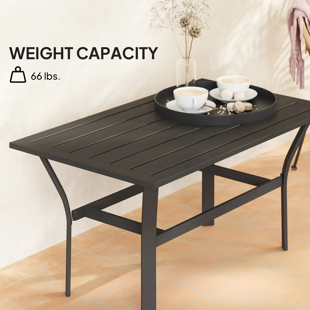 Nouveauté 2026 – Table basse d'extérieur Outsunny , table basse rectangulaire résistante aux intempéries pour patio, avec plateau à lattes, marron