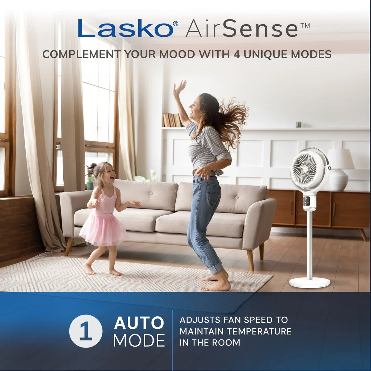 Nouveauté 2026 – Ventilateur sur pied Lasko Whirlwind 7" à 24 vitesses, mouvement orbital, débit d'air de 25 pi/s, télécommande, APDC301