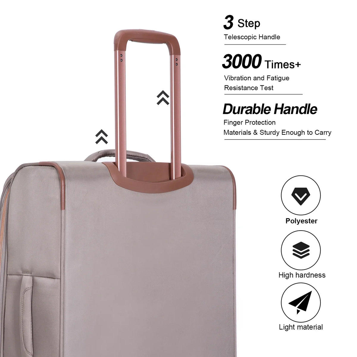 Nouveauté 2026 – Ensemble de 4 bagages Travelhouse : valise souple extensible et légère avec doubles roulettes multidirectionnelles (noir