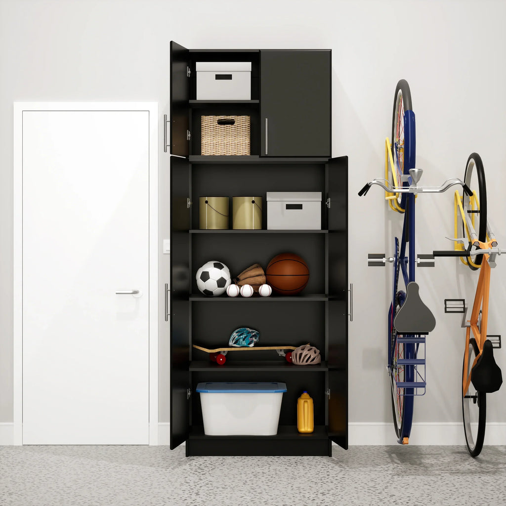 Nouveauté 2026 – Armoire à étagères réglables Prepac - Table de garage haute et fonctionnelle, 40,6 cm (P) x 81,3 cm (L) x 164,6 cm (H), armoire de garage autoportante à 2 portes, couleur expresso - EES-3264