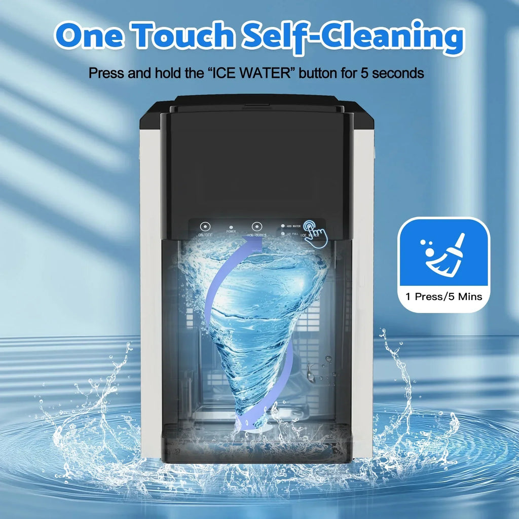 Nouveauté 2026 – Distributeur d'eau 3 en 1 Advwin avec machine à glaçons intégrée, glaçons en balles, glace pilée, refroidisseur d'eau, capacité de 20 kg/24 h, 12 glaçons/6 min, autonettoyant, capacité de stockage de glace de 1,8 kg, idéal pour la ma