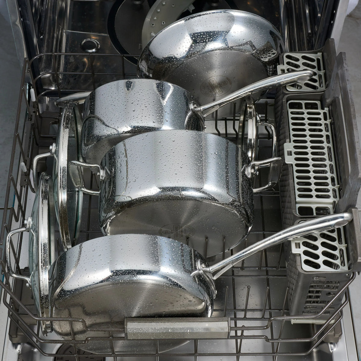 Nouveauté 2026 – Ensemble de 14 pièces de batterie de cuisine Tramontina en acier inoxydable triple couche avec couvercles en verre