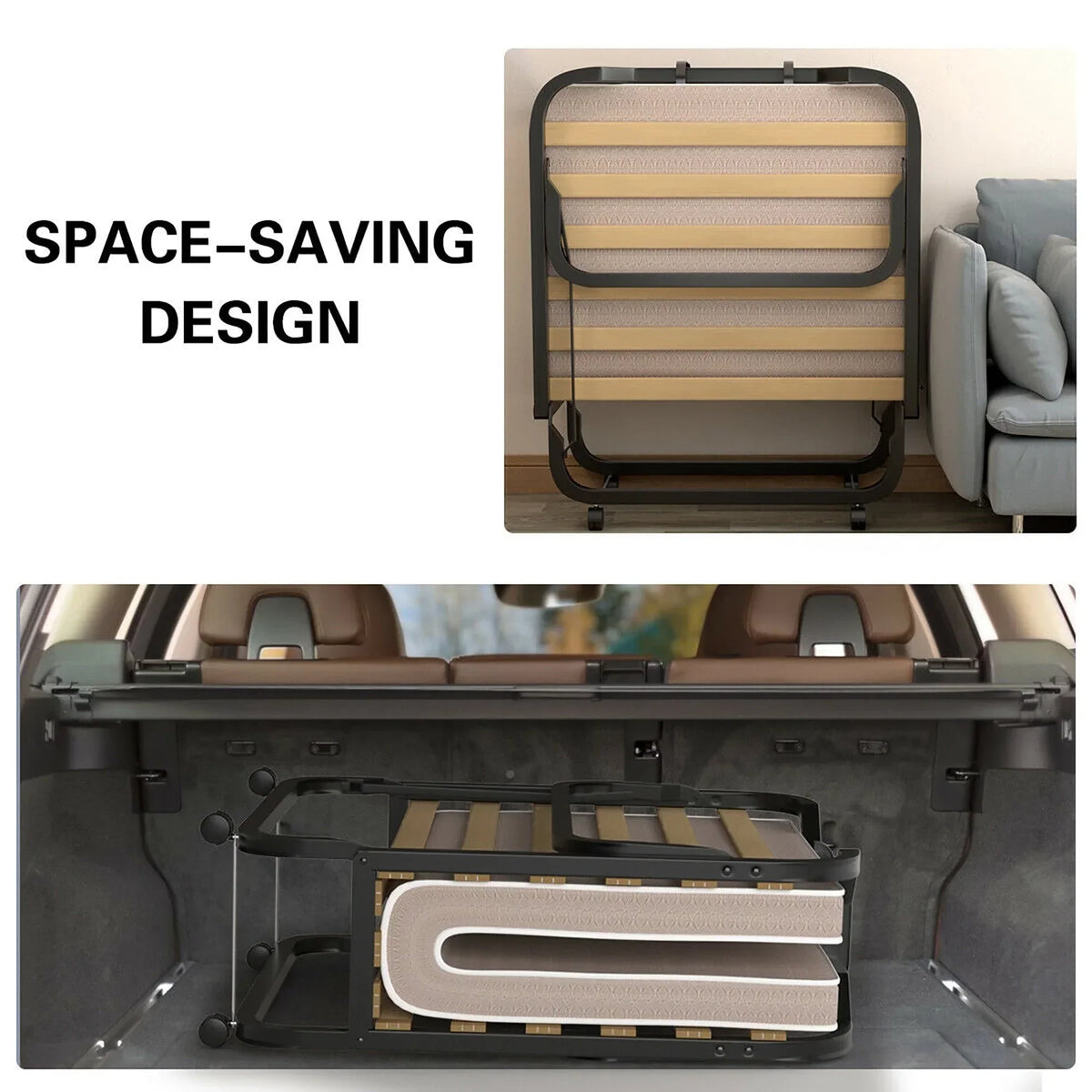 Nouveauté 2026 – Lit pliant Gymax avec matelas à mémoire de forme, lit d'appoint en métal, fabriqué en Italie