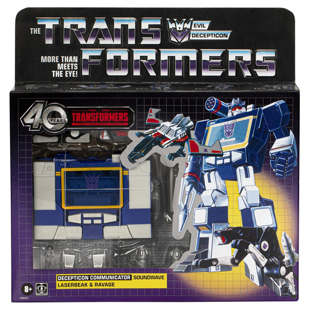 Nouveauté 2026 – Figurines Transformers Toys Retro 40e anniversaire Soundwave, Laserbeak et Ravage