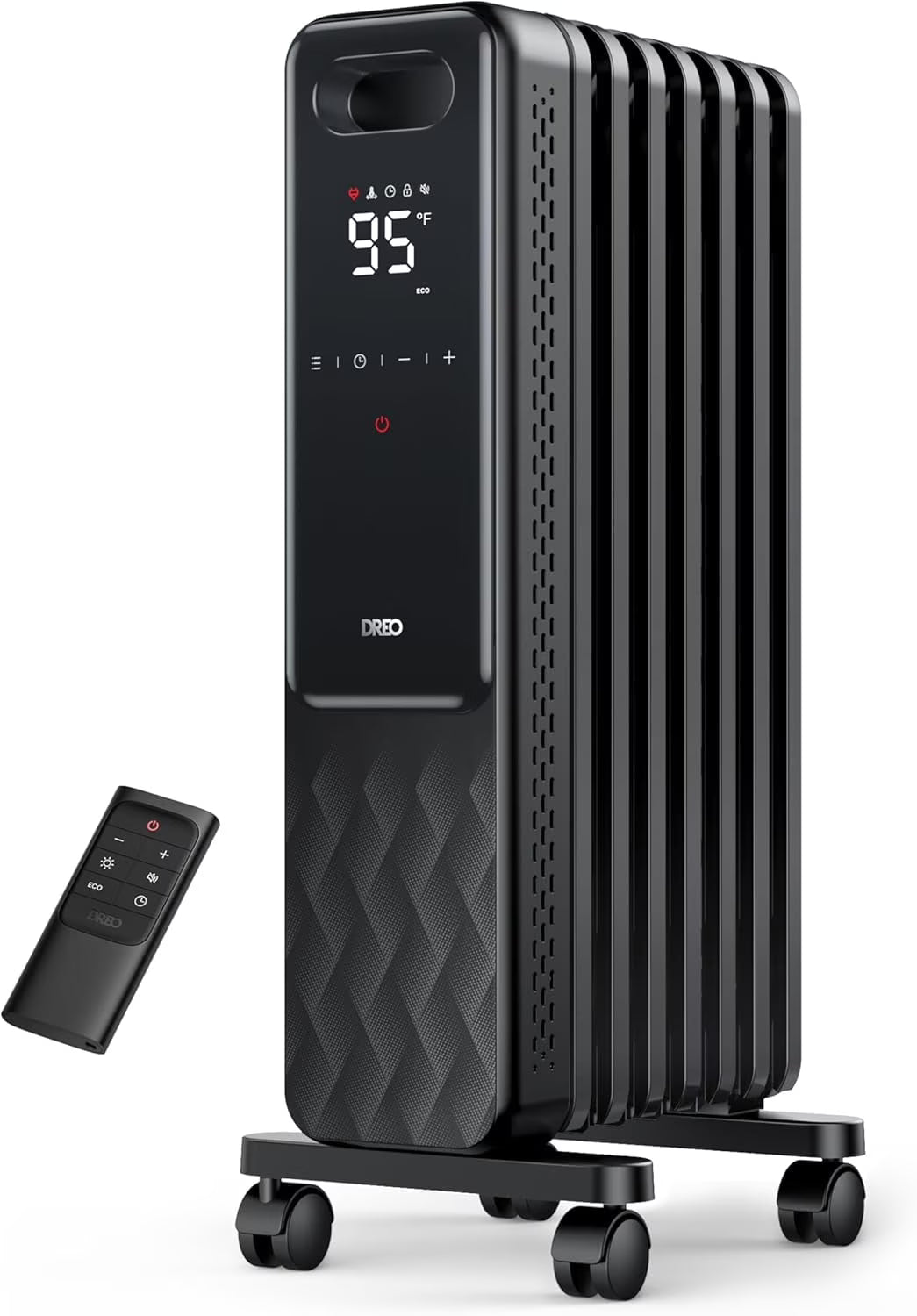Nouveauté 2026 – Radiateur à bain d'huile Dreo , chauffage électrique radiant pour une utilisation intérieure dans de grandes pièces, avec télécommande, sécurité enfant, 4 modes, protection contre la surchauffe et le basculement, minuterie 24 h, ther