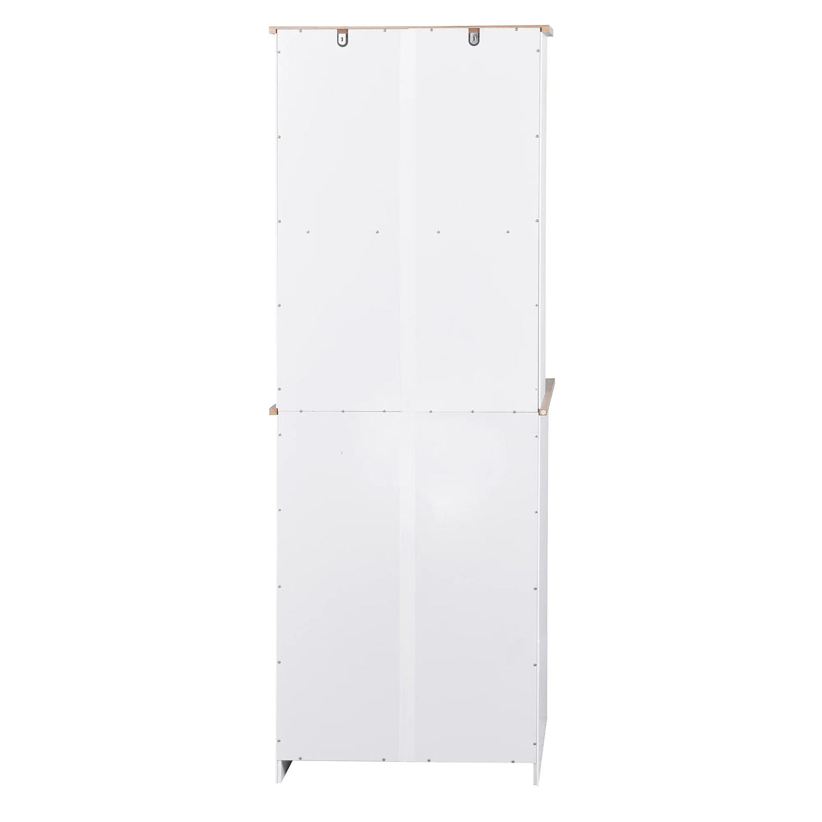 Nouveauté 2026 – ! Meuble de cuisine en bois blanc avec portes vitrées encadrées et tiroir, idéal pour ranger le garde-manger et le micro-ondes