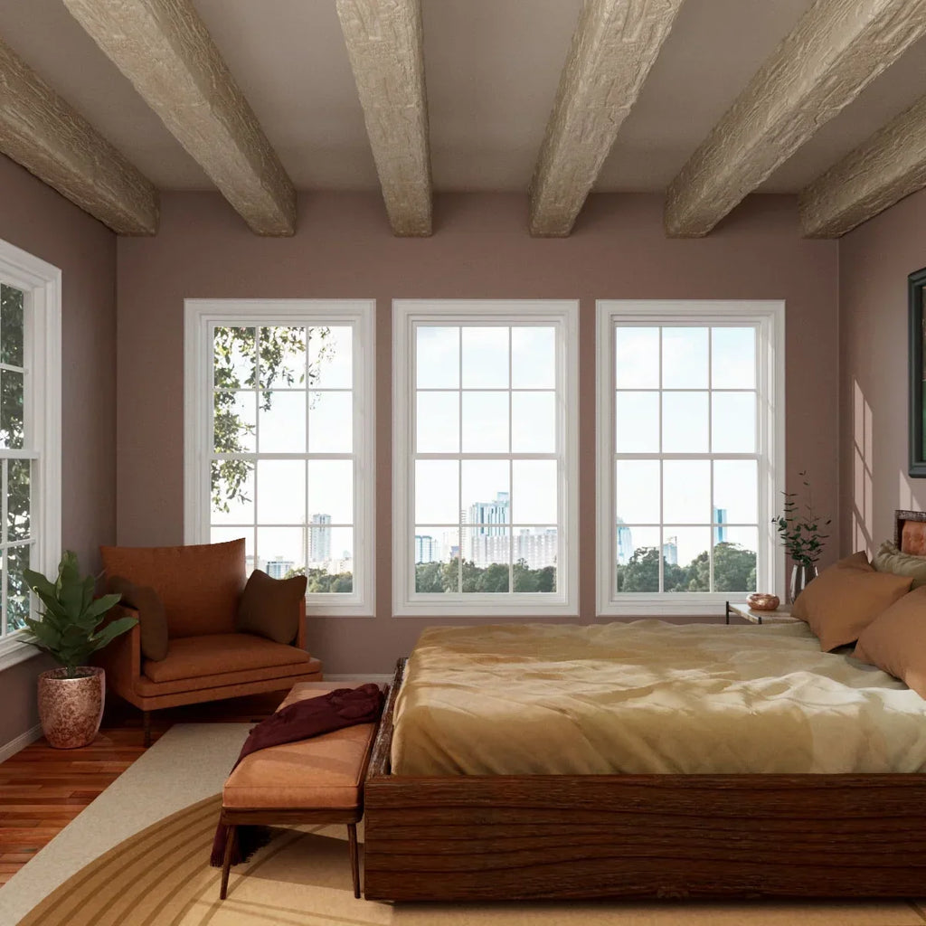 Nouveauté 2026 – Ekena Millwork 3 1/2 po L x 3 1/2 po H x 120 po P 3 côtés (poutre en U) Bois de récupération HeritageTimber Faux bois Poutre de plafond, Brun Kona