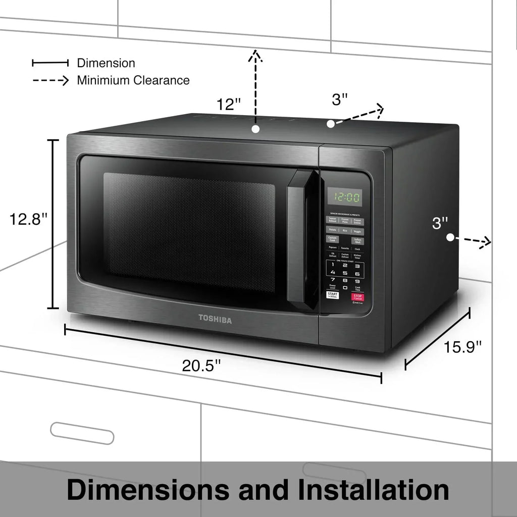 Nouveauté 2026 – Fours à micro-ondes de comptoir Toshiba 1,2 pi³ en acier inoxydable