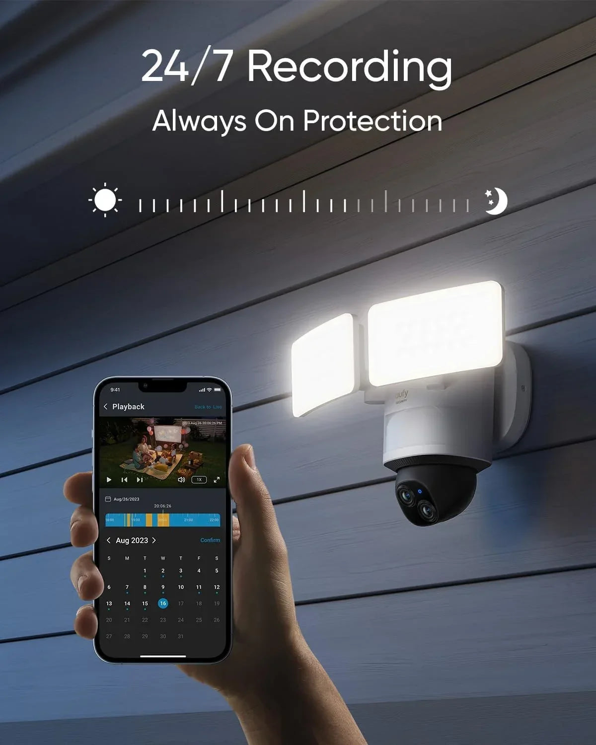 Nouveauté 2026 – Caméra de sécurité eufy E340 avec projecteur intégré , caméra filaire, double caméra 3K+2K, rotation et inclinaison à 360°, sans abonnement mensuel