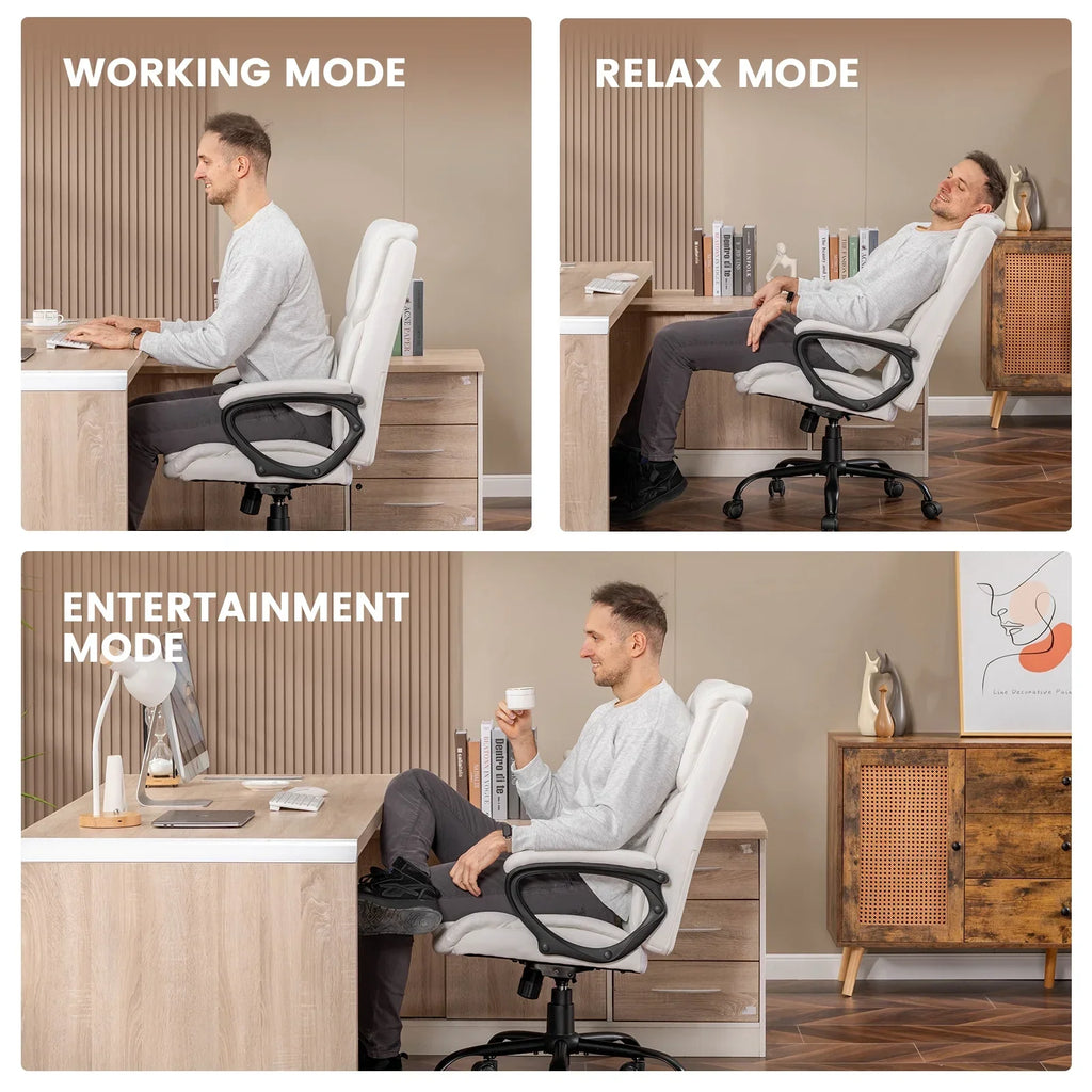 Nouveauté 2026 – Fauteuil de bureau ergonomique Mainstays Executive à dossier haut en cuir noir