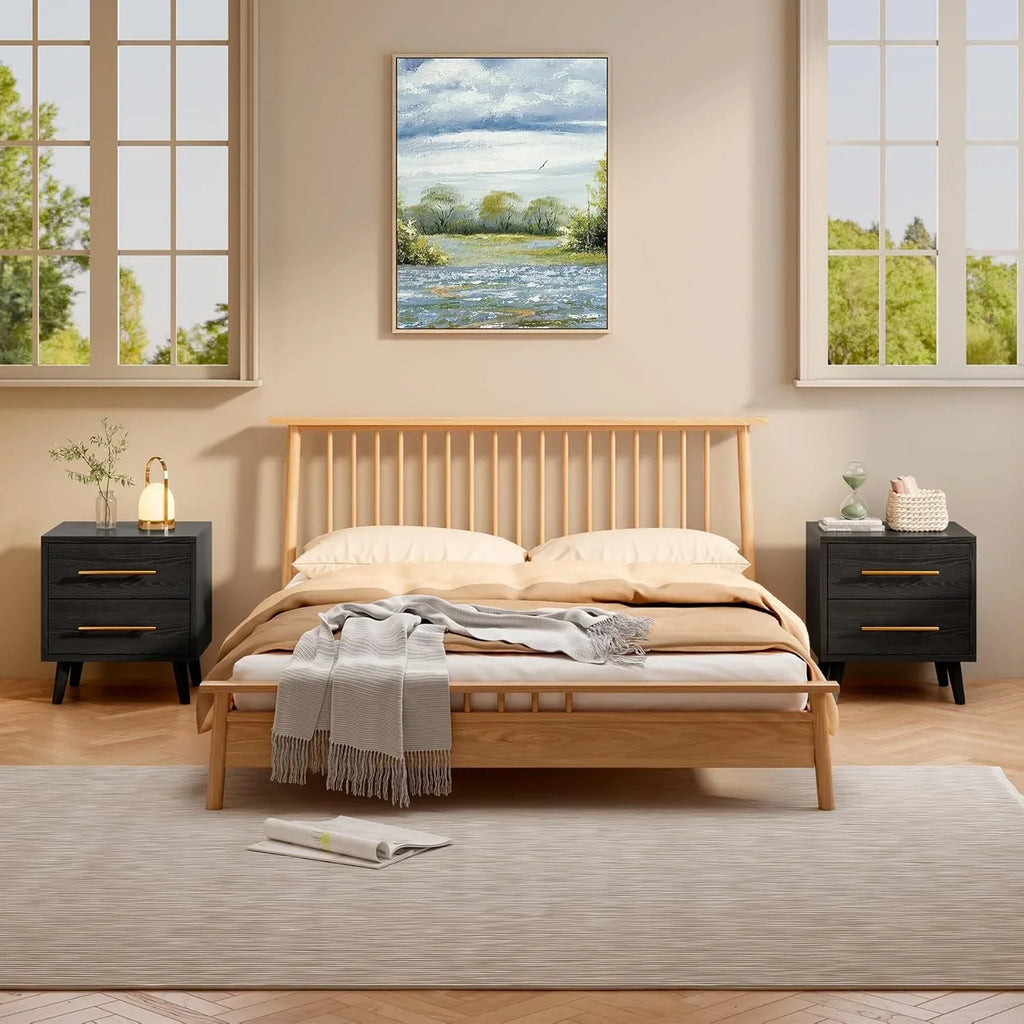 Nouveauté 2026 – Ensemble de meubles de chambre à coucher Lofka King - Comprend un cadre de lit King, deux tables de chevet et deux commodes pour une décoration intérieure moderne