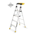 Nouveauté 2026 – Échelle robuste à double plateforme amovible Gorilla Ladders avec nacelle intégrée, 1,7 m, aluminium, multicolore
