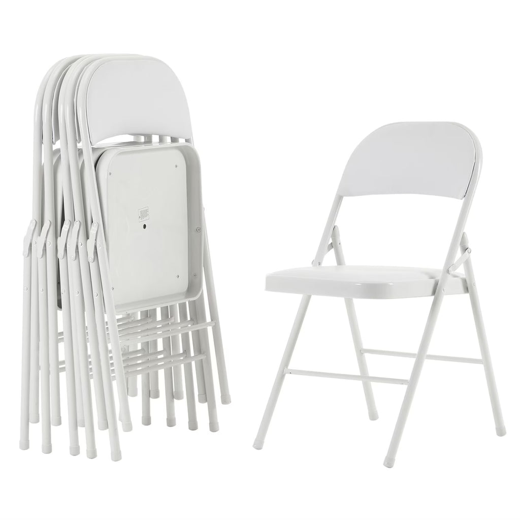 Nouveauté 2026 – Lot de 6 chaises pliantes grises avec assise rembourrée, portables et empilables, pour une utilisation intérieure et extérieure. Structure métallique robuste, idéale pour les événements, bureaux, mariages et fêtes. Capacité de charge