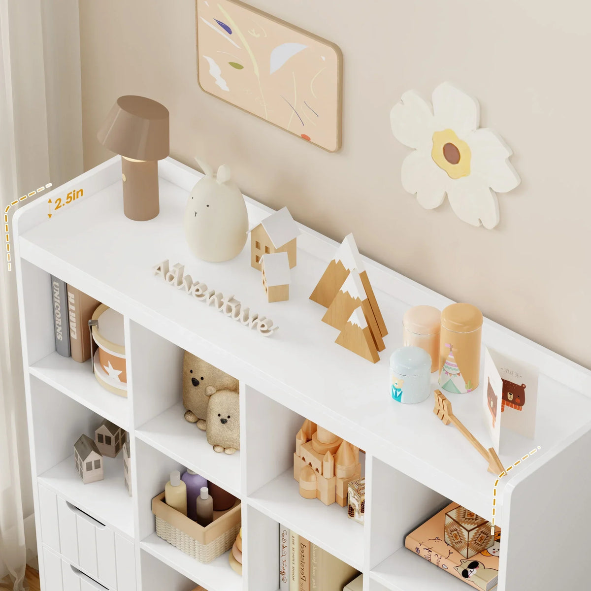 Nouveauté 2026 – Coffre de rangement pour jouets Homfa avec compartiments, tiroirs amovibles, bibliothèque pour chambre ou salon, gris