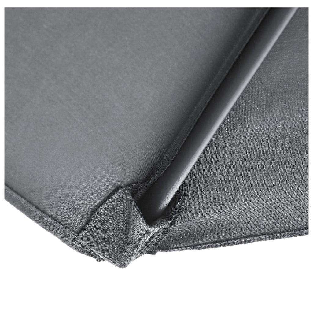 Nouveauté 2026 – Ensemble de salle à manger d'extérieur 8 pièces avec parasol, table et chaises de patio, tissu à séchage rapide, 6 chaises, gris