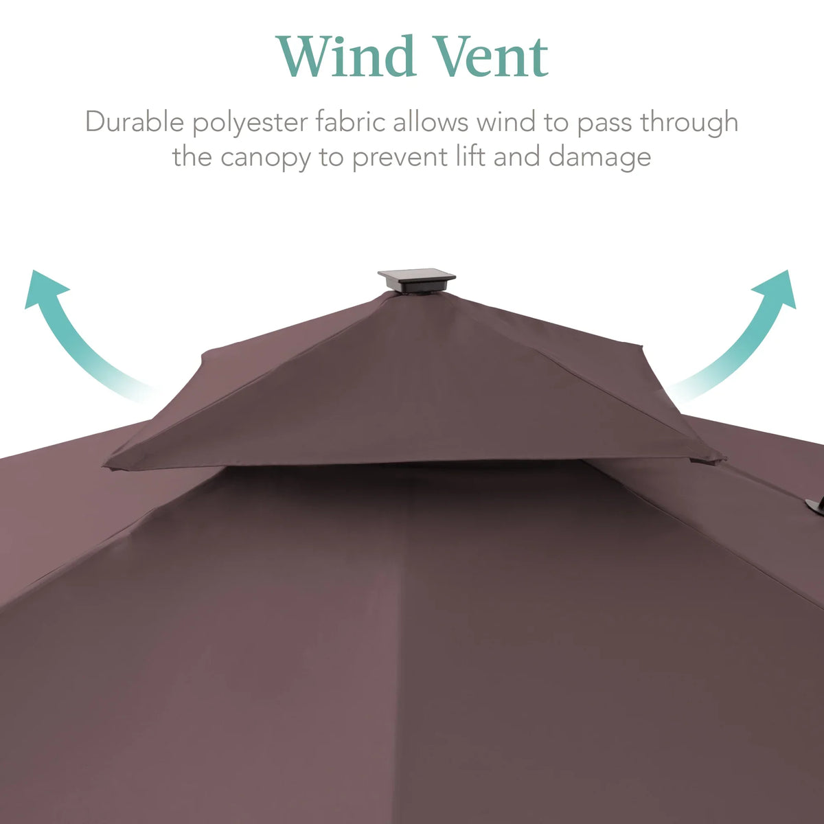 Nouveauté 2026 – Parasol de terrasse carré déporté à deux niveaux, 3 x 3 m, à éclairage solaire LED, avec base incluse (Best Choice Products, ) - Beige