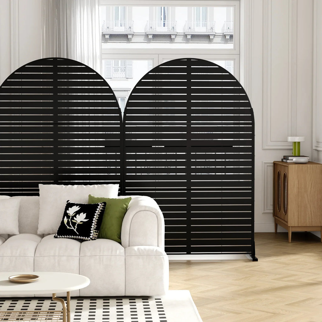 Nouveauté 2026 – Panneau de séparation extérieur en métal noir MAYEERTY 72*47" pour patio, style classique à persiennes