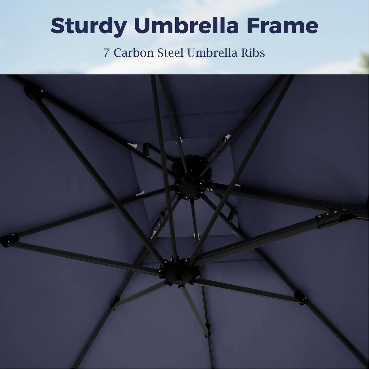 Nouveauté 2026 – Parasol d'extérieur Alpha Joy 12x9pi (3,66 x 2,74 m), grand modèle rectangulaire déporté à double structure, rotation à 360°, beige