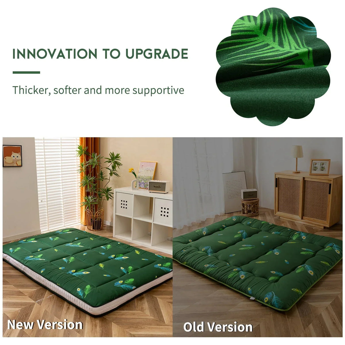 Nouveauté 2026 – Matelas de sol futon extra épais , matelas japonais pliable et enroulable rembourré, matelas de camping portable Shikibuton