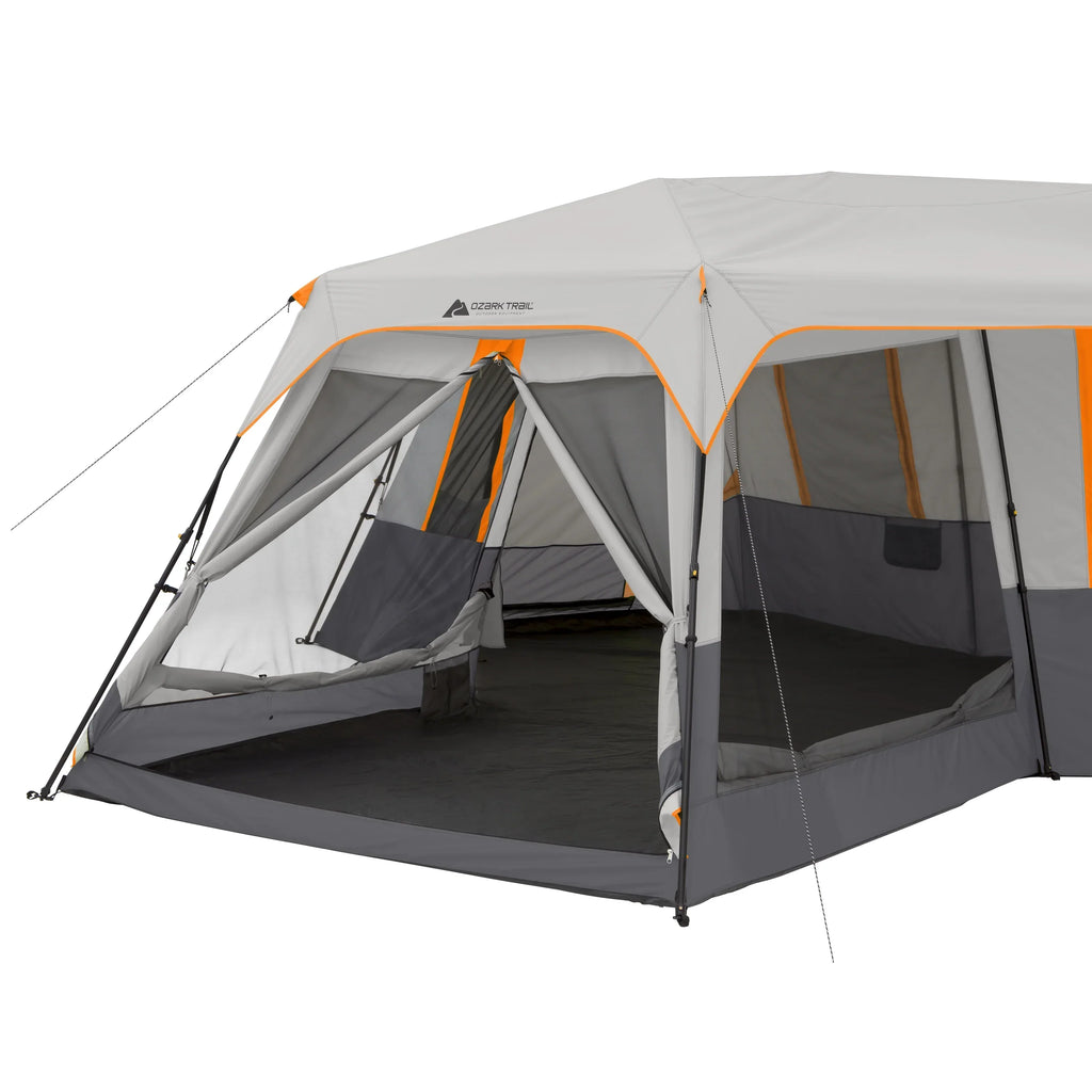 Nouveauté 2026 – Tente cabine instantanée Ozark Trail , 6,10 m x 5,49 m, 12 personnes, 3 pièces, avec moustiquaire, 25,6 kg