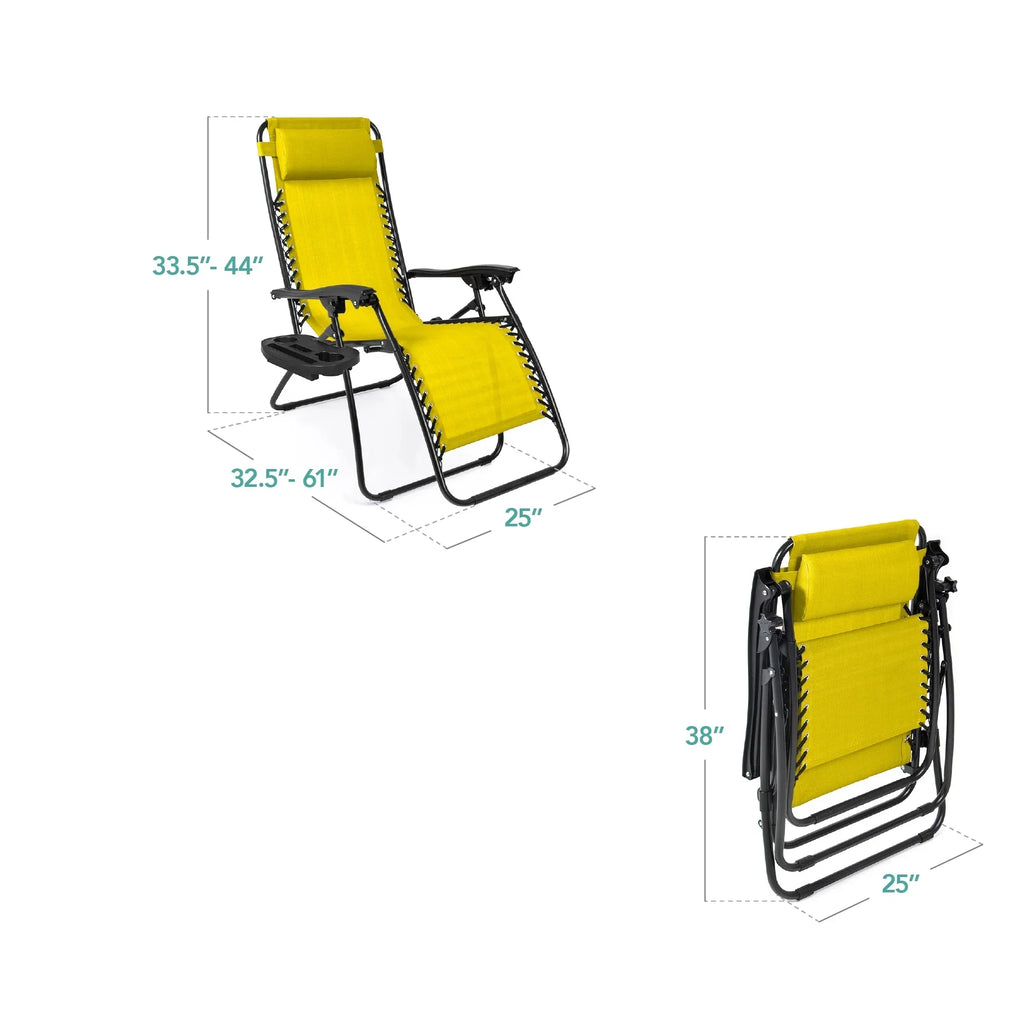 Nouveauté 2026 – Ensemble de 2 fauteuils inclinables zéro gravité Best Choice Products pour terrasse et piscine avec porte-gobelet - Gris