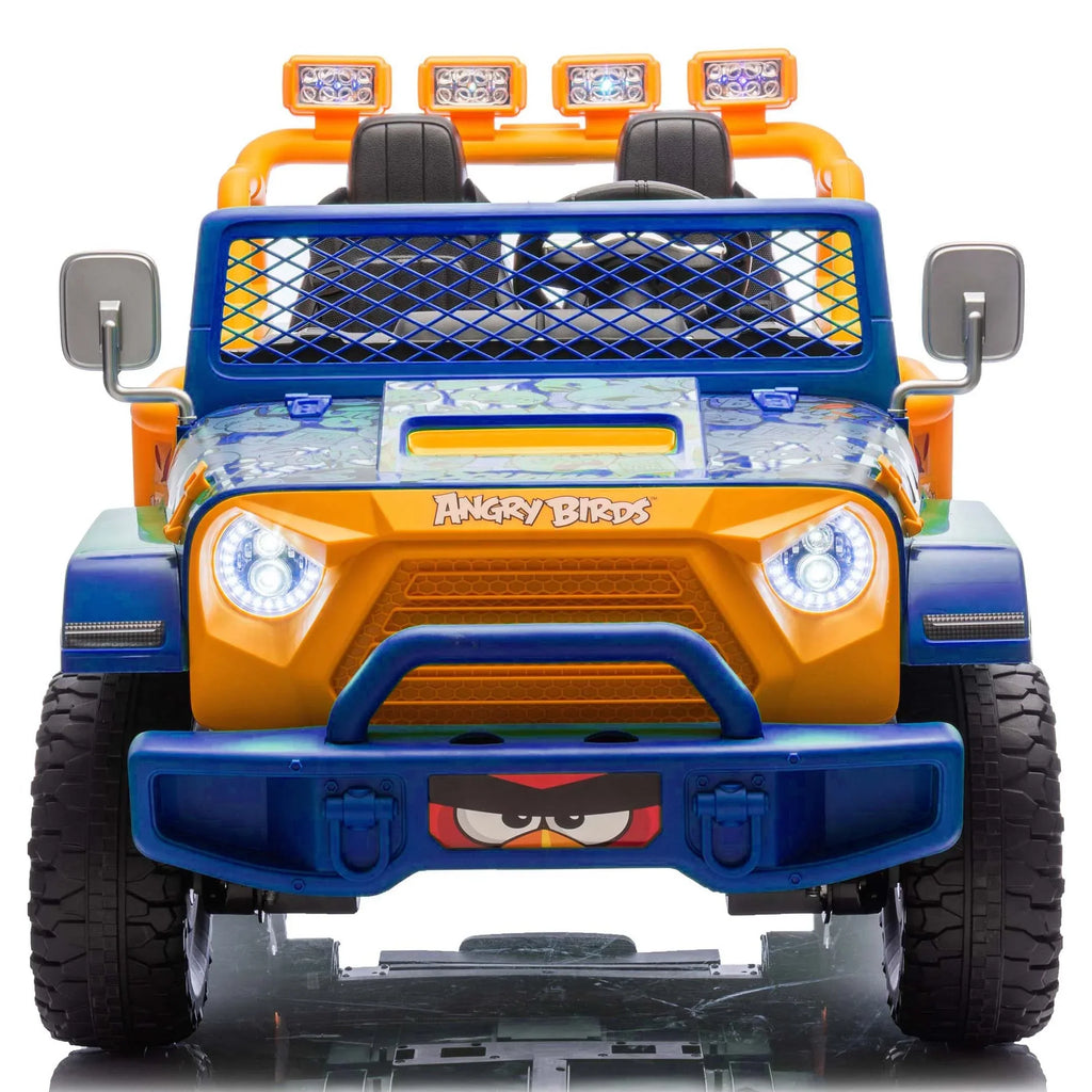 Nouveauté 2026 – Joyracer , véhicule électrique 24 volts pour enfants de 3 à 8 ans, sous licence Angry Birds, avec télécommande, pelle, Bluetooth, phares et roues motorisées. Convient aux enfants jusqu'à 60 kg (130 lbs). Couleur verte