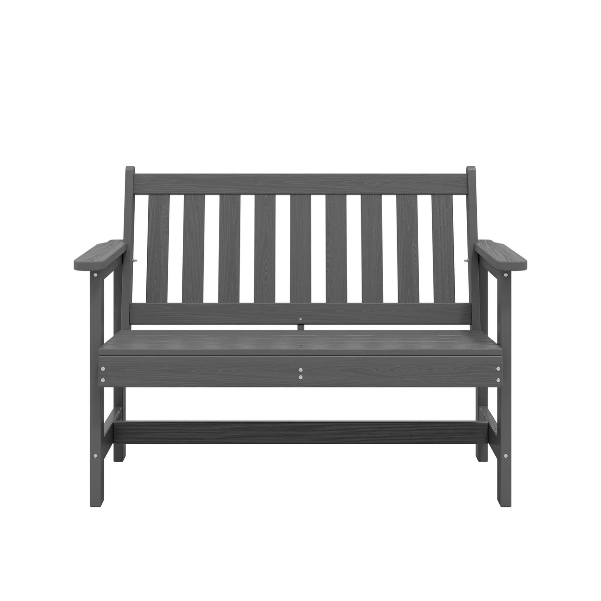 Nouveauté 2026 – Banc d'extérieur SERWALL pour 2 personnes, en PEHD résistant aux intempéries avec renforts en aluminium, supporte jusqu'à 300 kg, confortable pour terrasse, jardin et véranda, noir