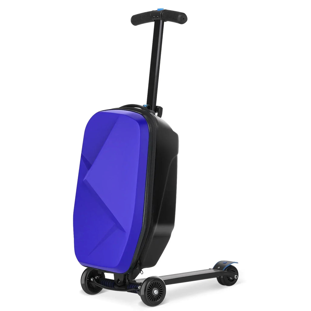 Nouveauté 2026 – Valise-trottinette Advwin pour enfants et adultes, valise rigide à roulettes pour enfants de 4 à 15 ans, multifonctionnelle, légère et pliable, avec roulettes, rose