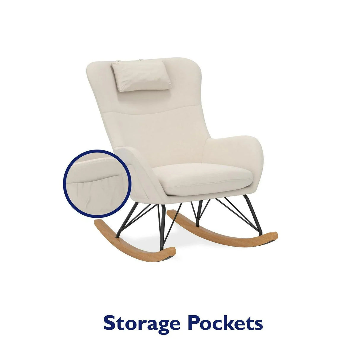 Nouveauté 2026 – Transat Baby Relax Robbie avec poches de rangement. Lin beige