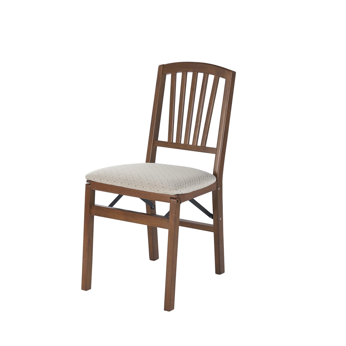 Nouveauté 2026 – Chaise pliante Mission Fusion (lot de 2) - Tissu rose poudré et bois fruitier