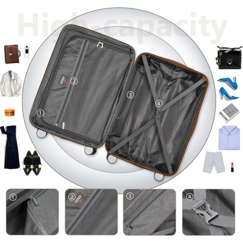 Nouveauté 2026 – Ensemble de bagages Lobage , 6 pièces, comprenant sacs de voyage, valises rigides extensibles à roulettes multidirectionnelles et serrure TSA, couleur crème