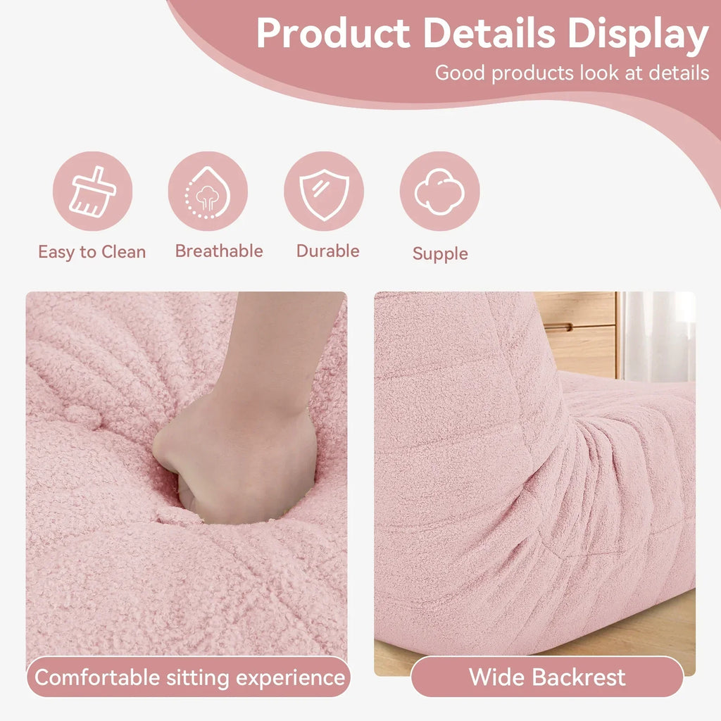Nouveauté 2026 – Fauteuils poufs VFD pour adultes, pouf avec repose-pieds, canapé lounge confortable en mousse à mémoire de forme, fauteuil de lecture idéal pour la chambre et le salon, canapé de sol relaxant