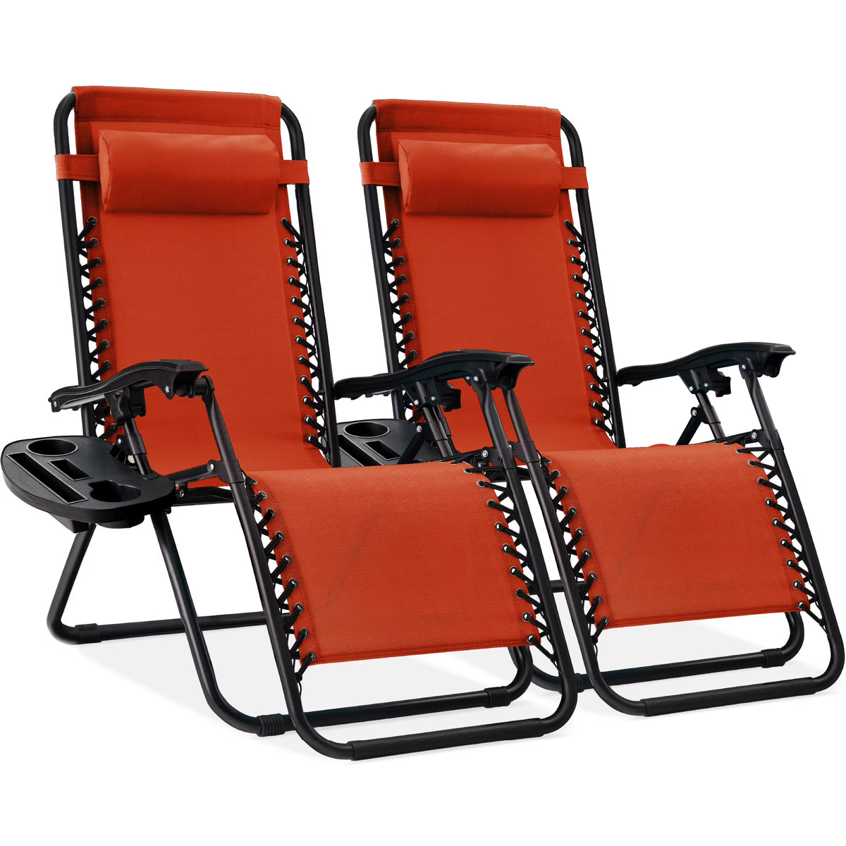Nouveauté 2026 – Ensemble de 2 fauteuils inclinables zéro gravité Best Choice Products pour terrasse et piscine avec porte-gobelet - Gris
