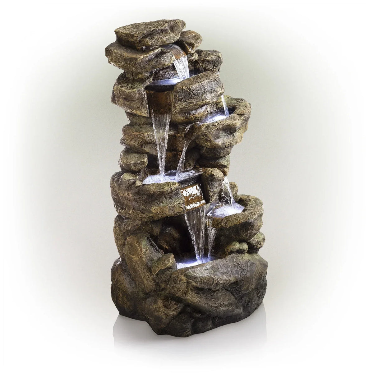 Nouveauté 2026 – Fontaine à eau amazonienne à 6 niveaux avec lumières LED, Alpine Corporation