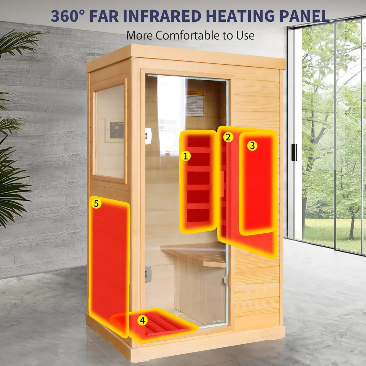Nouveauté 2026 – Sauna infrarouge lointain OUTEXER 800 W avec résistances en carbone, bois de pruche du Canada, usage intérieur