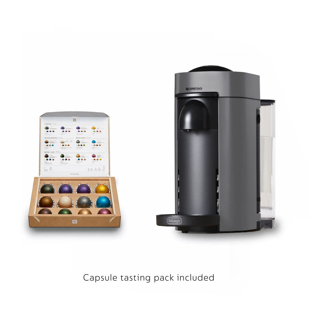 Nouveauté 2026 – Machine à café et expresso Nespresso Vertuo Plus de De'Longhi avec Aerocinno, grise, dosettes individuelles