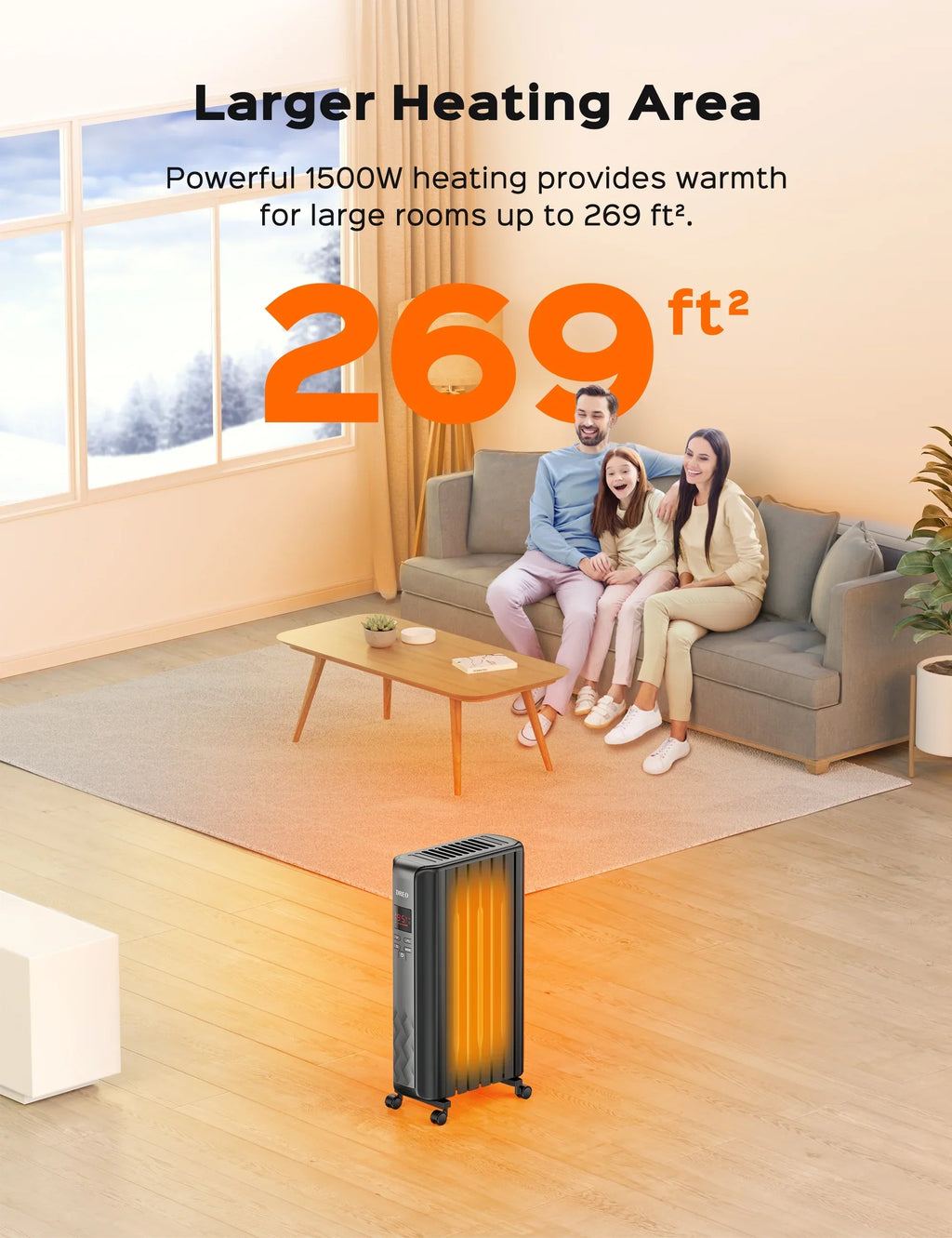 Nouveauté 2026 – Radiateur à bain d'huile Dreo , chauffage électrique radiant pour une utilisation intérieure dans de grandes pièces, avec télécommande, sécurité enfant, 4 modes, protection contre la surchauffe et le basculement, minuterie 24 h, ther