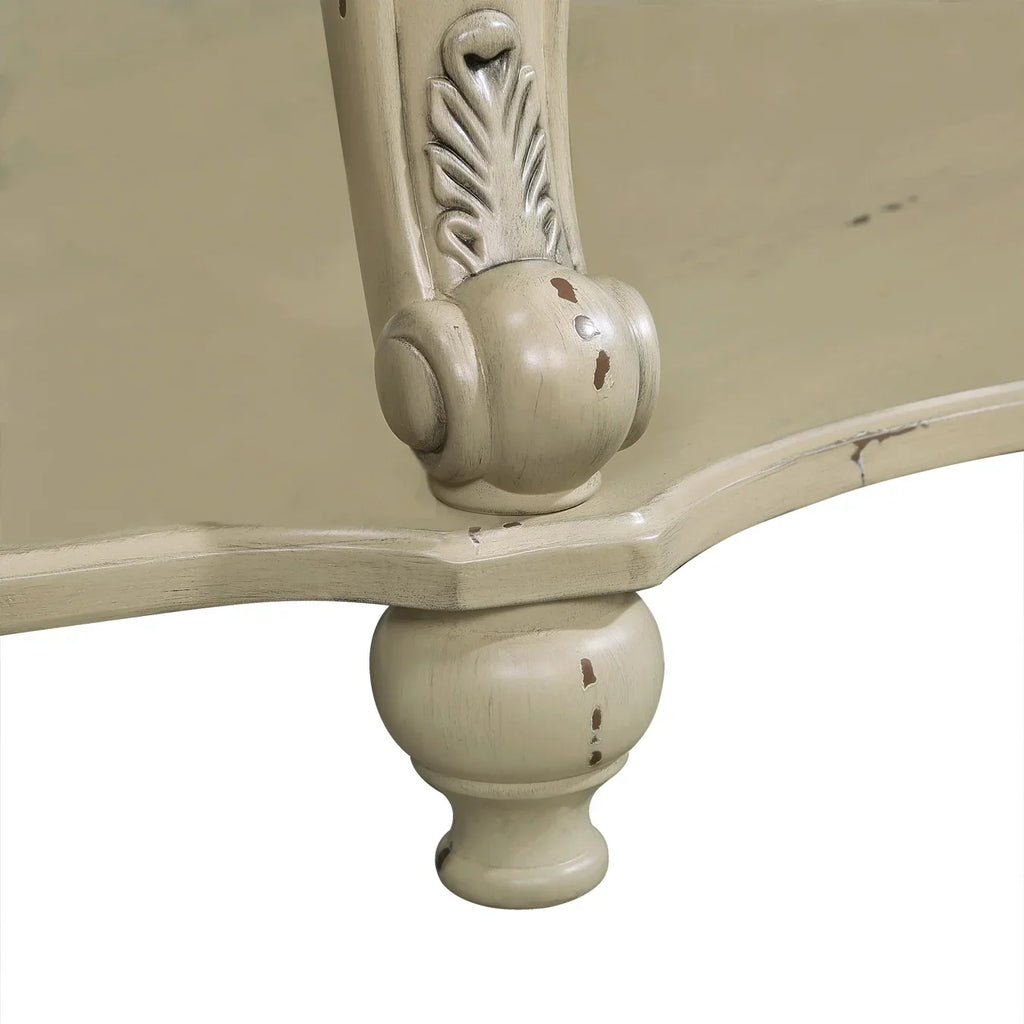 Nouveauté 2026 – Table basse ovale 42" avec étagère de rangement, table basse à deux niveaux en bois massif, style rétro traditionnel pour salon, supporte jusqu'à 181 kg, couleur cerisier