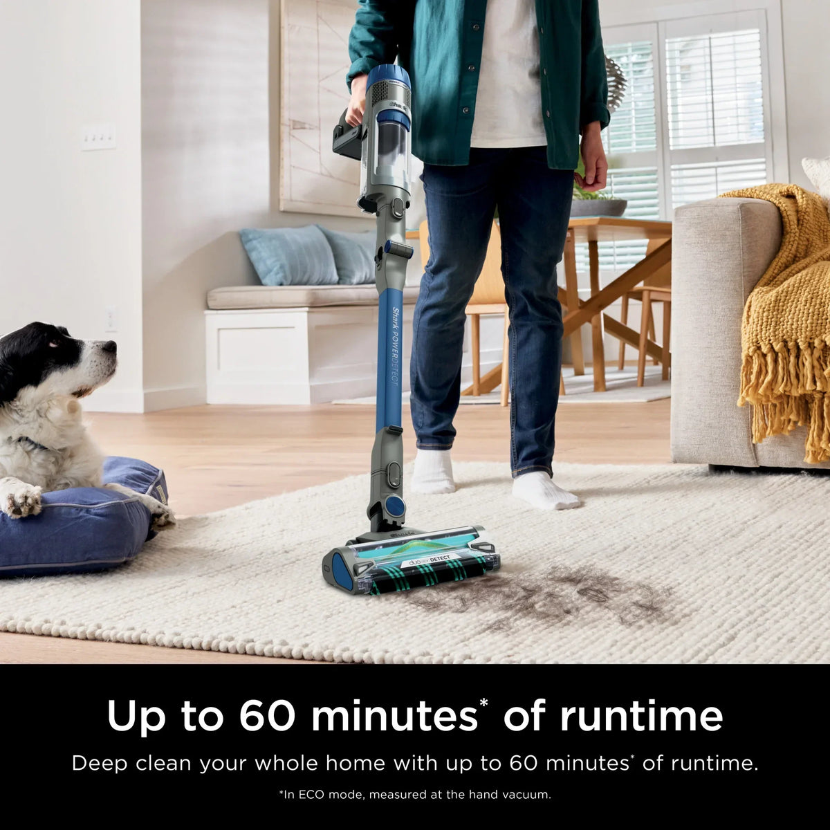 Nouveauté 2026 – Aspirateur balai sans fil Shark PowerDetect , multi-surfaces, avec brosse DuoClean Detect et tube MultiFLEX, jusqu'à 60 minutes d'autonomie, IP1250 bleu